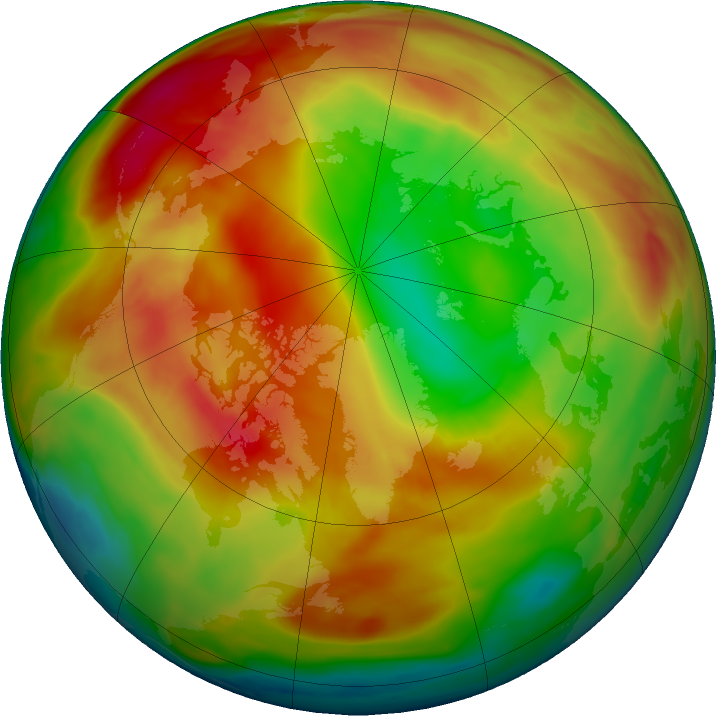 Arctic ozone map for 06 February 2024